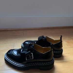 Black Chunky Proenza Loafers with Buckle
